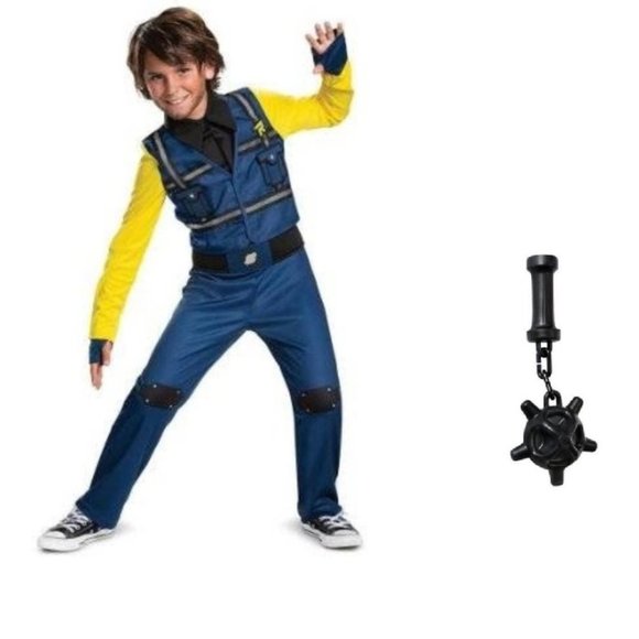 Lego Movie Rex Halloween Costume 4/6 Jumpsuit & Flail Weapon 5 Pc Boys - Picture 1 of 7